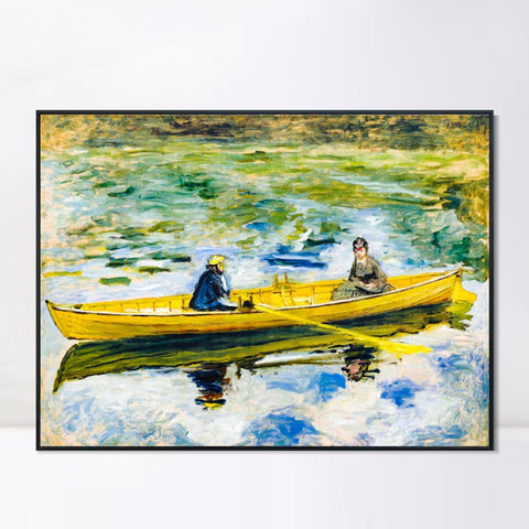 INVIN ART Framed Canvas CLAUDE MONET ET MME HENRIOT by Pierre Auguste Renoir Wall Art Living Room Home Office Decorations