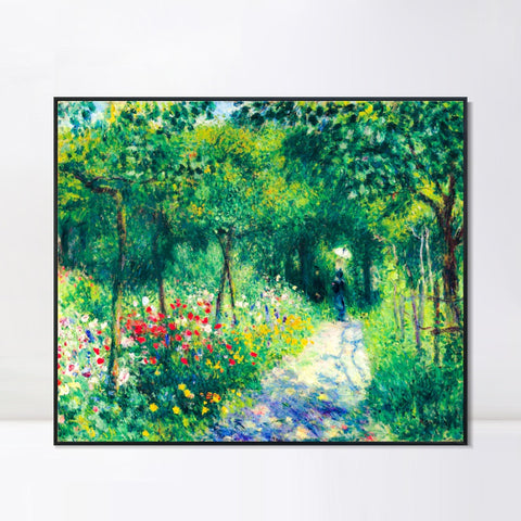 INVIN ART Framed Canvas FEMMES DANS UN JARDIN by Pierre Auguste Renoir Wall Art Living Room Home Office Decorations
