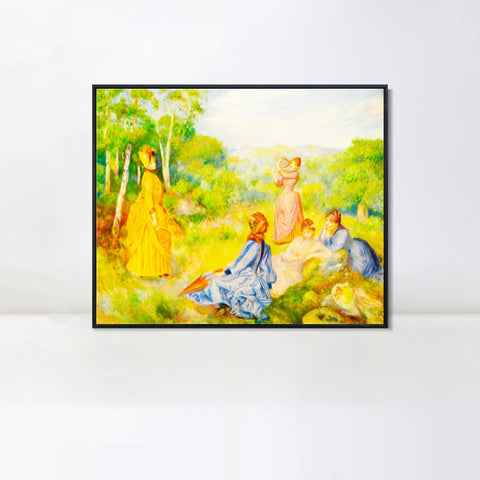 INVIN ART Framed Canvas Jeunes Filles Jouant au Volant by Pierre Auguste Renoir Wall Art Living Room Home Office Decorations