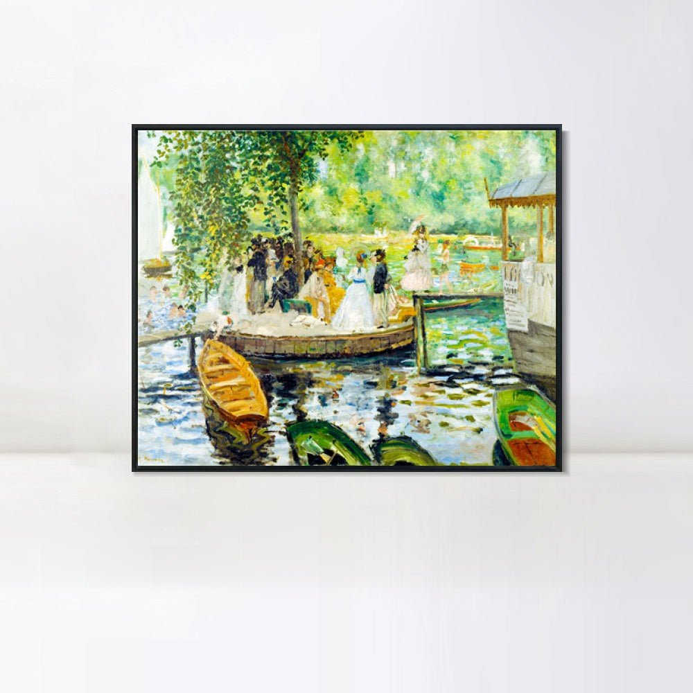 INVIN ART Framed Canvas La Grenouill¨¨re by Pierre Auguste Renoir Wall Art Living Room Home Office Decorations