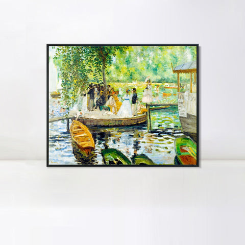 INVIN ART Framed Canvas La Grenouillère by Pierre Auguste Renoir Wall Art Living Room Home Office Decorations