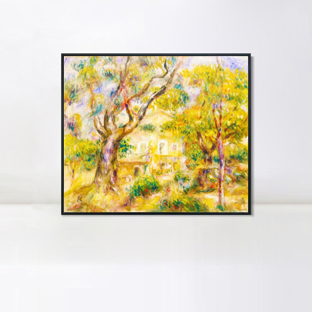 INVIN ART Framed Canvas The Farm at Les Collettes, Cagnes by Pierre Auguste Renoir Wall Art Living Room Home Office Decorations