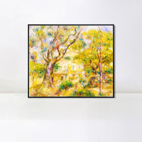 INVIN ART Framed Canvas The Farm at Les Collettes, Cagnes by Pierre Auguste Renoir Wall Art Living Room Home Office Decorations