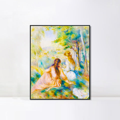 INVIN ART Framed Canvas In the Meadow by Pierre Auguste Renoir Wall Art Living Room Home Office Decorations
