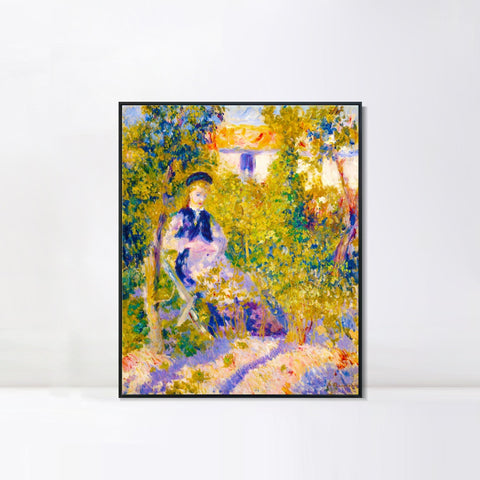 INVIN ART Framed Canvas Nini in the Garden (Nini Lopez) by Pierre Auguste Renoir Wall Art Living Room Home Office Decorations