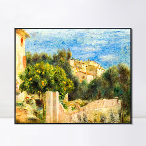 INVIN ART Framed Canvas LA MAISON DE L'ARTISTE A CAGNES by Pierre Auguste Renoir Wall Art Living Room Home Office Decorations