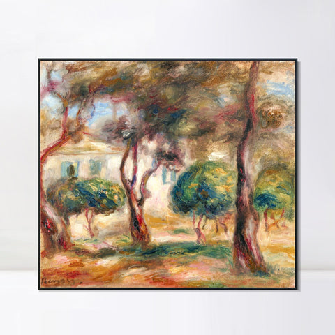 INVIN ART Framed Canvas LE JARDIN DES COLLETTES by Pierre Auguste Renoir Wall Art Living Room Home Office Decorations