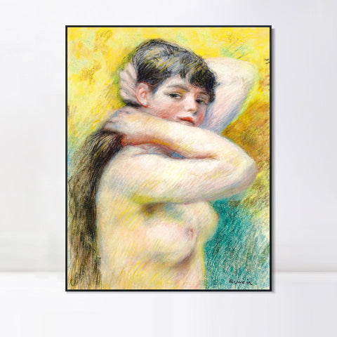 INVIN ART Framed Canvas LE TORSE NU by Pierre Auguste Renoir Wall Art Living Room Home Office Decorations