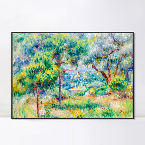 INVIN ART Framed Canvas LE VILLAGE DE CAGNES VU DE LA TERRASE DES COLLETTES by Pierre Auguste Renoir Wall Art Living Room Home Office Decorations
