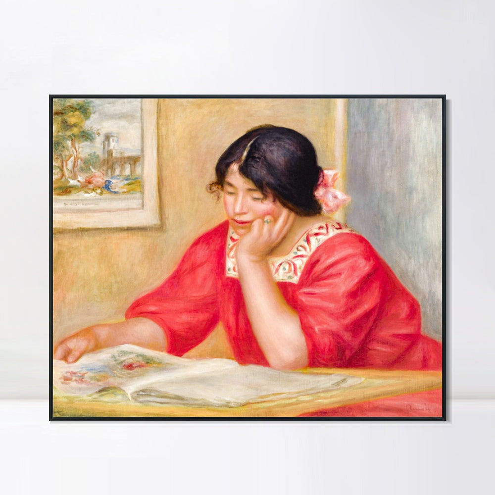 INVIN ART Framed Canvas LEONTINE LISANT by Pierre Auguste Renoir Wall Art Living Room Home Office Decorations