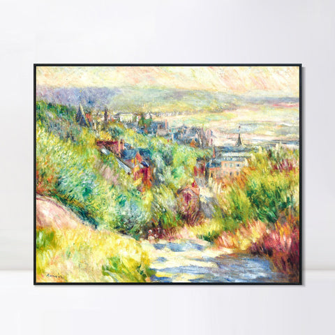 INVIN ART Framed Canvas LES HAUTEURS DE TROUVILLE by Pierre Auguste Renoir Wall Art Living Room Home Office Decorations