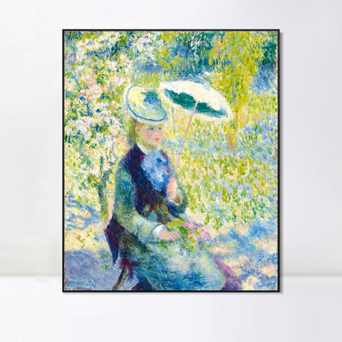 INVIN ART Framed Canvas L'OMBRELLE by Pierre Auguste Renoir Wall Art Living Room Home Office Decorations