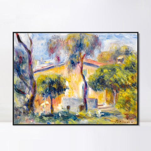 INVIN ART Framed Canvas MAISONS A CAGNES by Pierre Auguste Renoir Wall Art Living Room Home Office Decorations