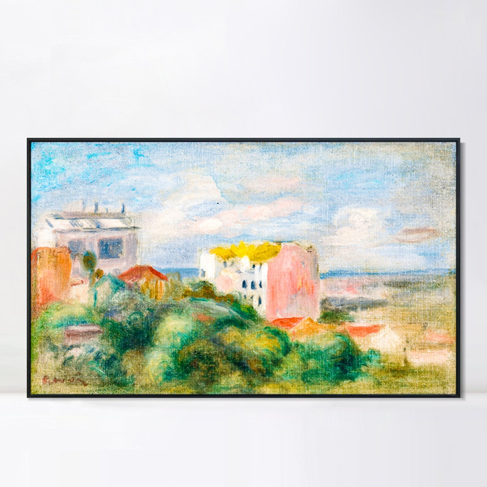 INVIN ART Framed Canvas PAYSAGE DE MONTMARTRE by Pierre Auguste Renoir Wall Art Living Room Home Office Decorations