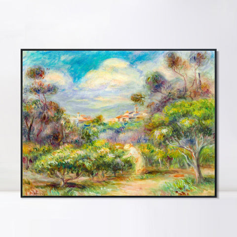 INVIN ART Framed Canvas PAYSAGE PRÈS DE CAGNES by Pierre Auguste Renoir Wall Art Living Room Home Office Decorations