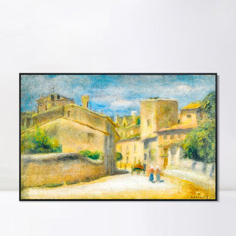 INVIN ART Framed Canvas RUE A VILLENEUVE-LES-AVIGNON by Pierre Auguste Renoir Wall Art Living Room Home Office Decorations