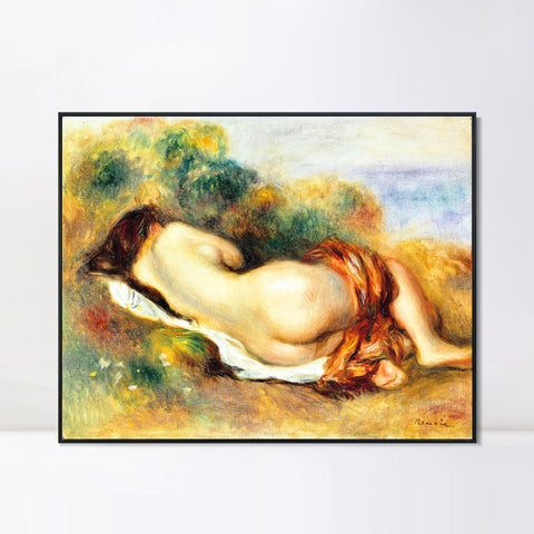 INVIN ART Framed Canvas Nu couché by Pierre Auguste Renoir Wall Art Living Room Home Office Decorations
