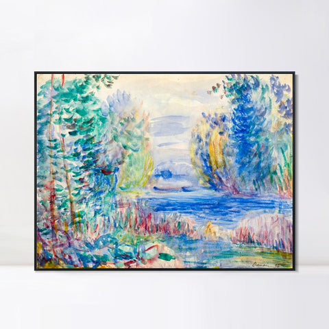 INVIN ART Framed Canvas Landscape, 1890 by Pierre Auguste Renoir Wall Art Living Room Home Office Decorations