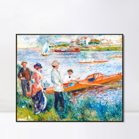 INVIN ART Framed Canvas Oarsmen at Chatou by Pierre Auguste Renoir Wall Art Living Room Home Office Decorations