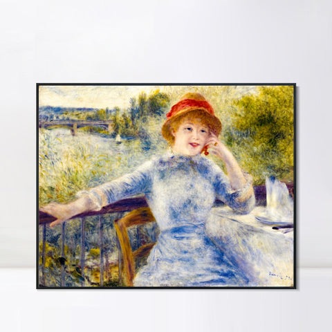 INVIN ART Framed Canvas Alphonsine Fournaise by Pierre Auguste Renoir Wall Art Living Room Home Office Decorations