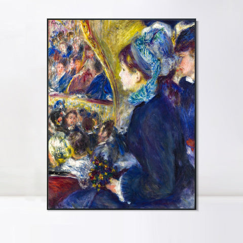 INVIN ART Framed Canvas At the Theatre by Pierre Auguste Renoir Wall Art Living Room Home Office Decorations