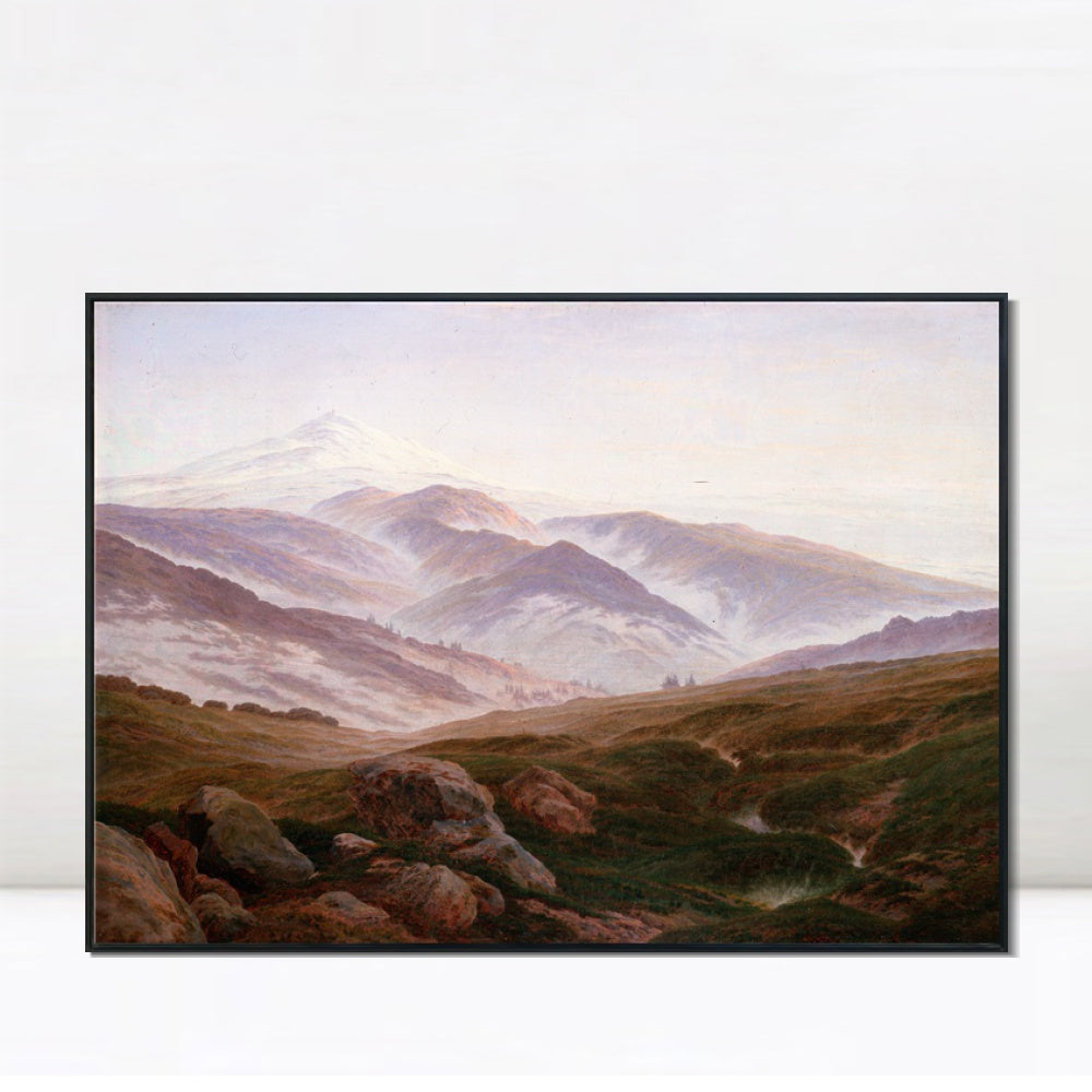 INVIN ART Framed Canvas The Giant Mountains by Caspar David Friedrich Wall Art Living Room Home Office Decorations