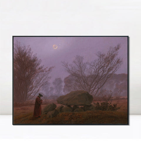 INVIN ART Framed Canvas A Walk at Dusk 1835 by Caspar David Friedrich Wall Art Living Room Home Office Decorations