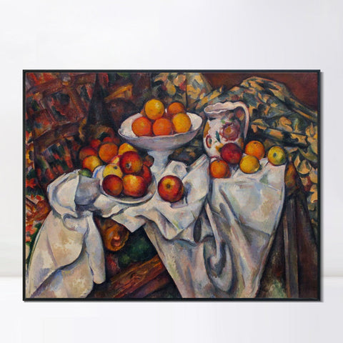 INVIN ART Framed Canvas Giclee Print Art Apples and Oranges by Paul Cezanne Wall Art Living Room Home Office Decorations