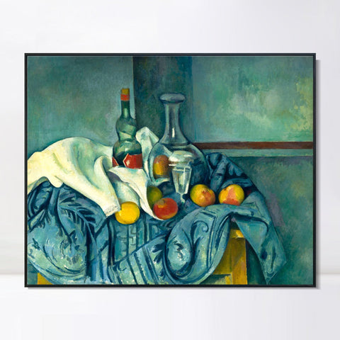 INVIN ART Framed Canvas Giclee Print Art The Peppermint Bottle 1895 by Paul Cezanne Wall Art Living Room Home Office Decorations