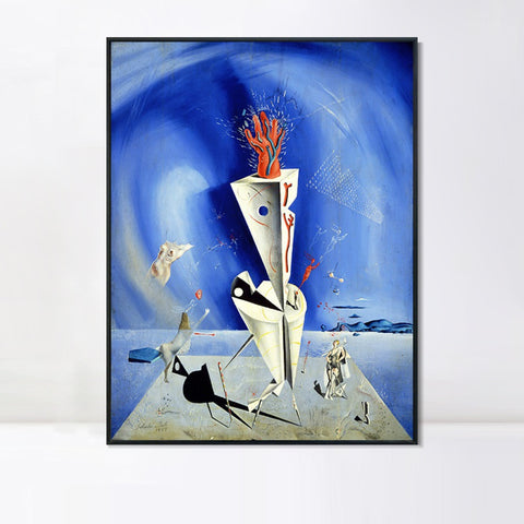 INVIN ART Framed Canvas Apparatus and Hand, 1927 by Salvador Dal Wall Art Living Room Home Office Decorations