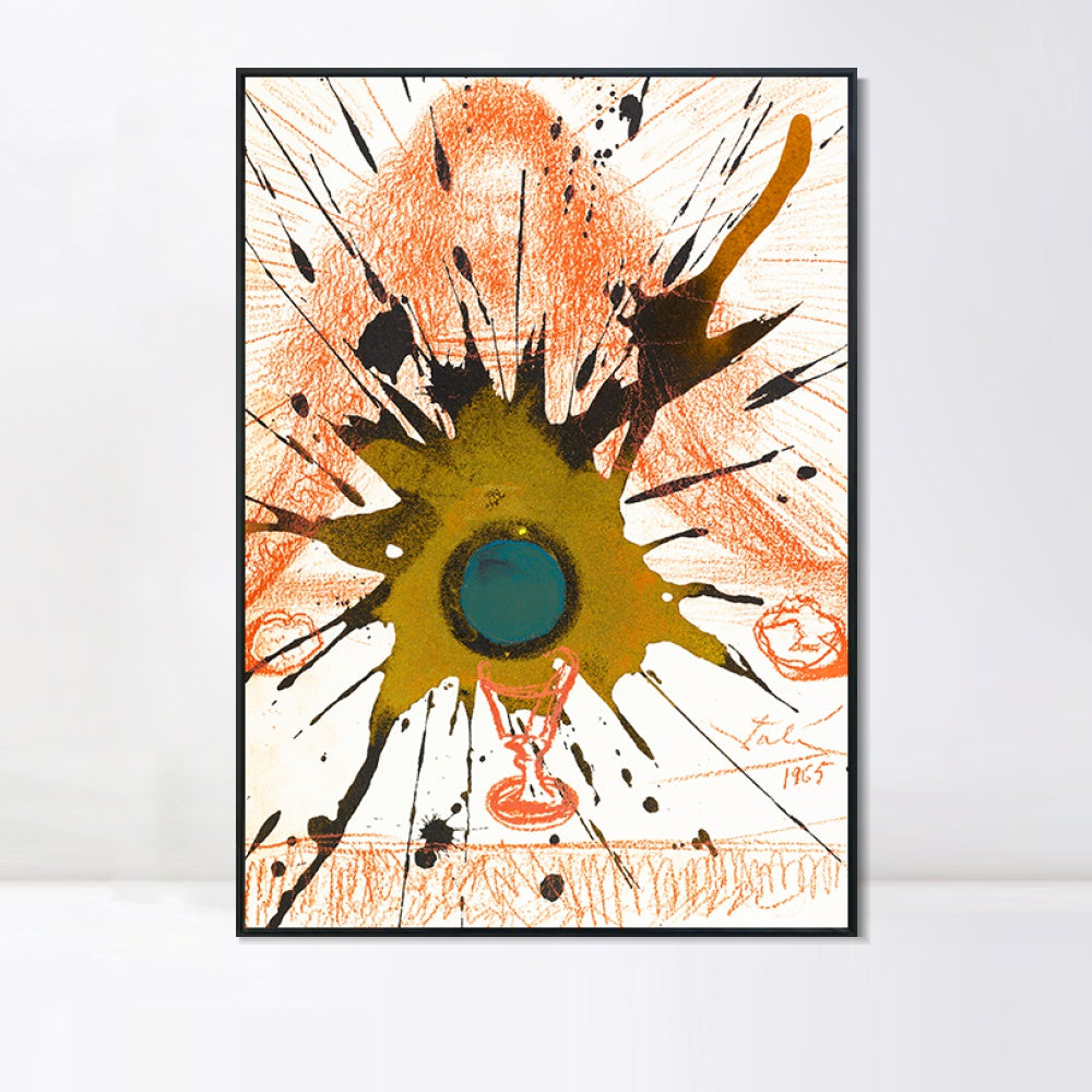 INVIN ART Framed Canvas Biblia Sacra Vulgatae by Salvador Dal Wall Art Living Room Home Office Decorations