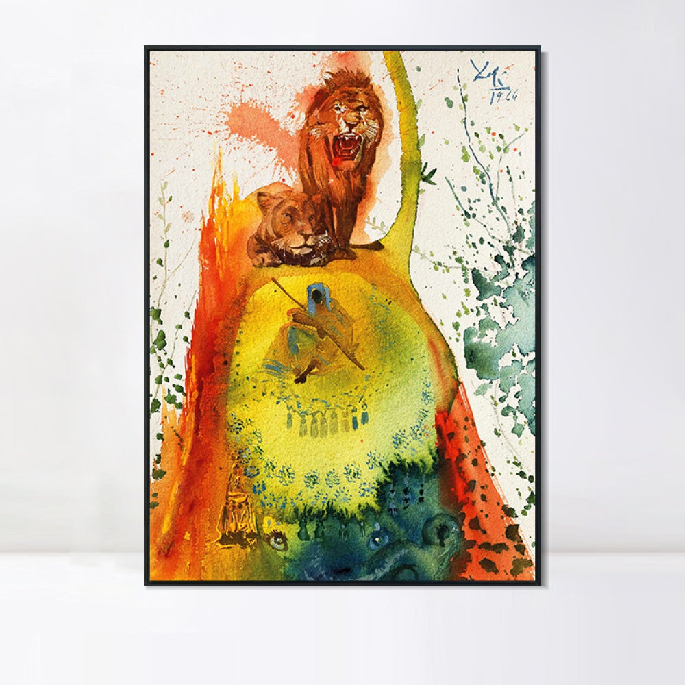 INVIN ART Framed Canvas Series#032 by Salvador Dal Wall Art Living Room Home Office Decorations