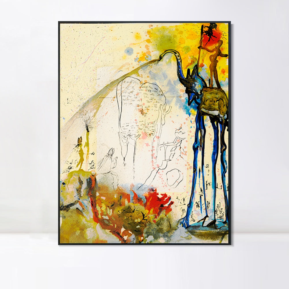 INVIN ART Framed Canvas Series#043 by Salvador Dal Wall Art Living Room Home Office Decorations