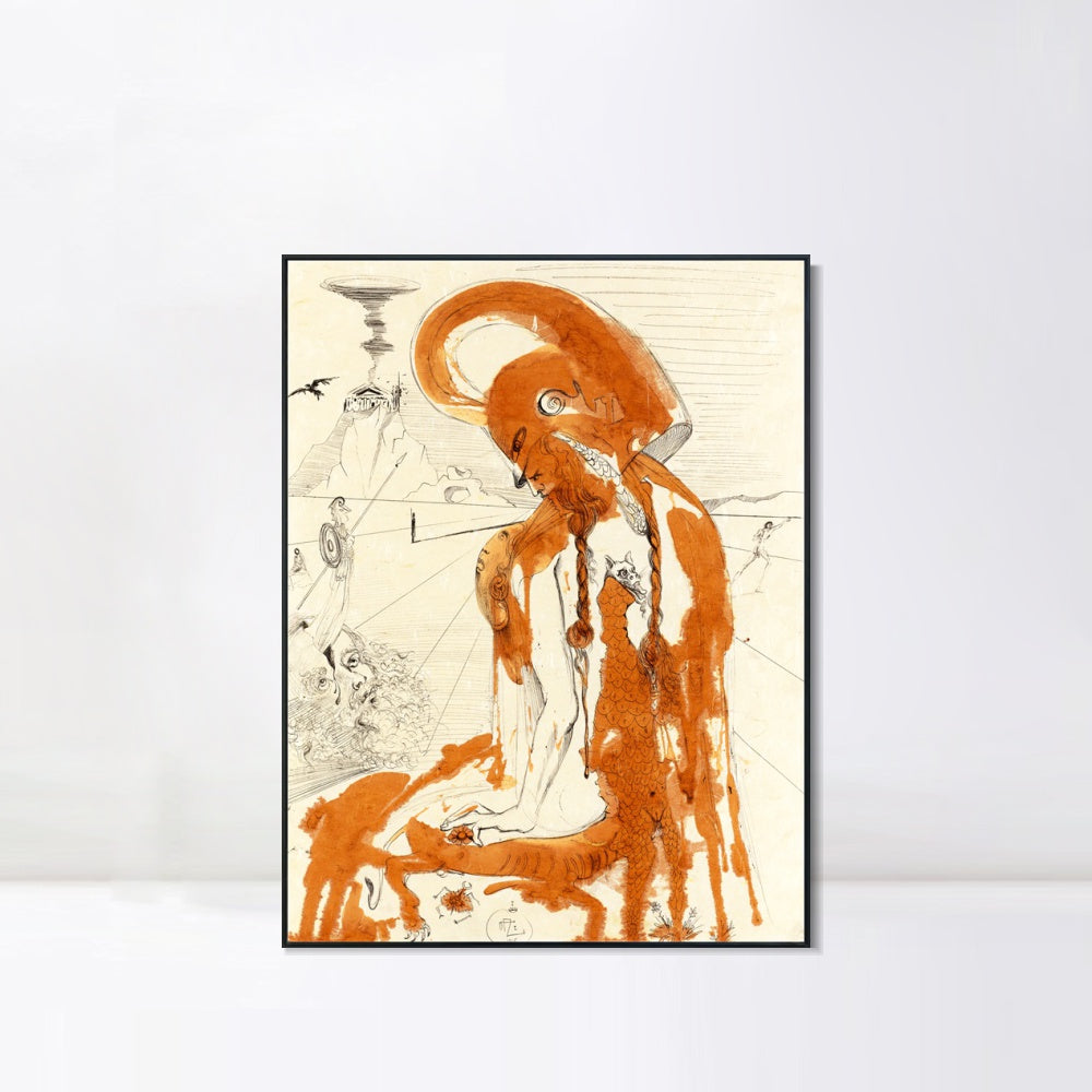 INVIN ART Framed Canvas Series#124 by Salvador Dal Wall Art Living Room Home Office Decorations