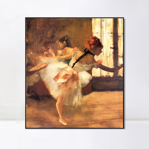 INVIN ART Framed Canvas Giclee Print Art La Répétition de Danse, détail by Edgar Degas Wall Art Living Room Home Office Decorations