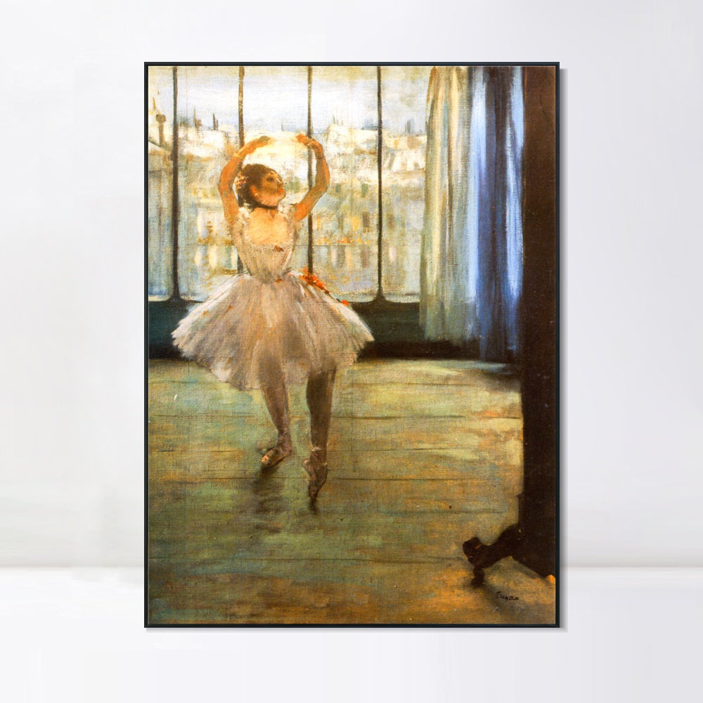 INVIN ART Framed Canvas Giclee Print Art Danseuse posant chez un photographe by Edgar Degas Wall Art