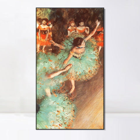 INVIN ART Framed Canvas Giclee Print Art Danseuses basculant, Danseuses vertes by Edgar Degas Wall Art Living Room Home Office Decorations