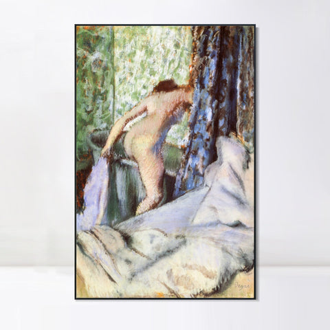 INVIN ART Framed Canvas Giclee Print Art Le Bain, le bain matinal Papier sur papier vergé by Edgar Degas Wall Art Living Room Home Office Decorations