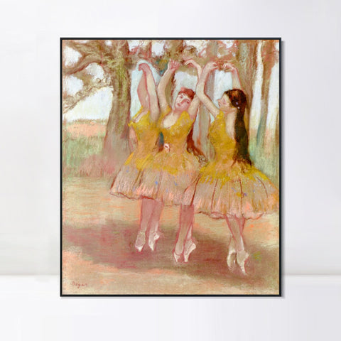 INVIN ART Framed Canvas Giclee Print Art Grecian Dance by Edgar Degas Wall Art Living Room Home Office Decorations