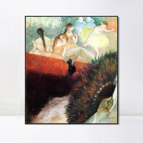 INVIN ART Framed Canvas Giclee Print Art At the Ballet by Edgar Degas Wall Art Living Room Home Office Decorations