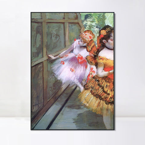 INVIN ART Framed Canvas Giclee Print Art Ballet Dancers in Butterfly Costumes by Edgar Degas Wall Art Living Room Home Office Decorations