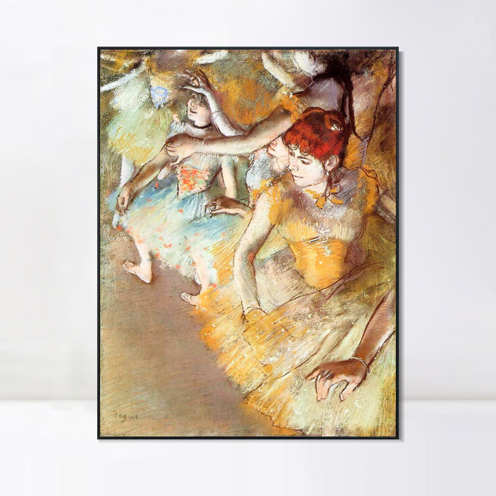 INVIN ART Framed Canvas Giclee Print Art Ballet Dancers on the Stage by Edgar Degas Wall Art