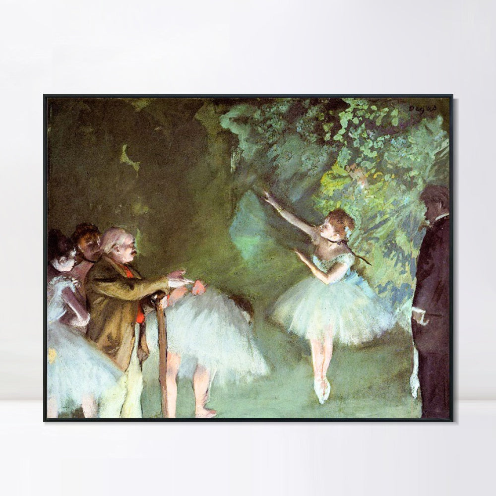 INVIN ART Framed Canvas Giclee Print Art Ballet Rehearsal by Edgar Degas Wall Art