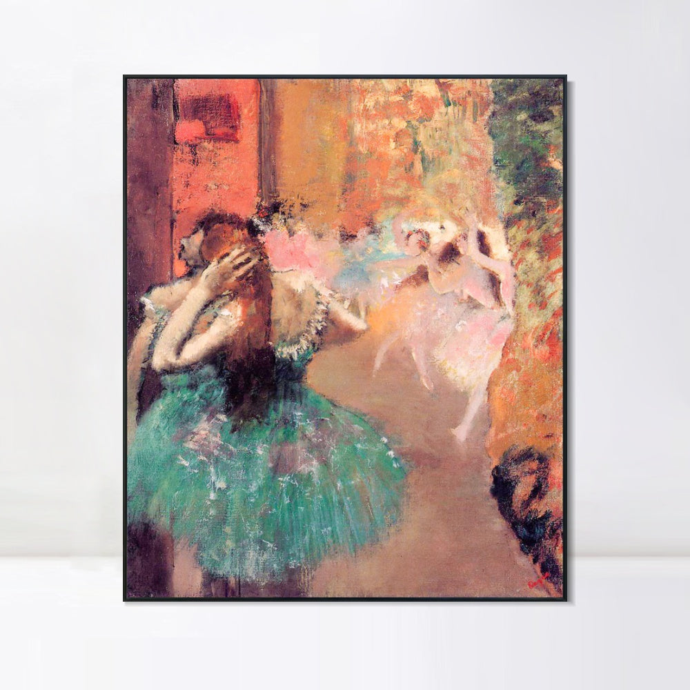 INVIN ART Framed Canvas Giclee Print Art Ballet Scene by Edgar Degas Wall Art