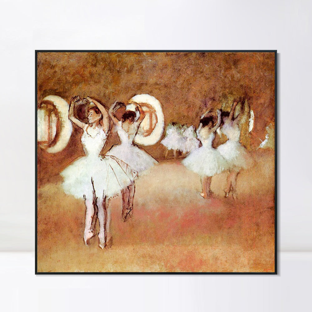 INVIN ART Framed Canvas Giclee Print Art Dance Rehearsal in the Studio of the Opera by Edgar Degas Wall Art