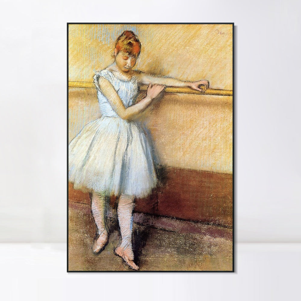 INVIN ART Framed Canvas Giclee Print Art Dancer at the Barre by Edgar Degas Wall Art