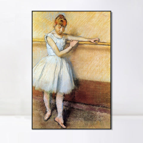 INVIN ART Framed Canvas Giclee Print Art Dancer at the Barre by Edgar Degas Wall Art Living Room Home Office Decorations