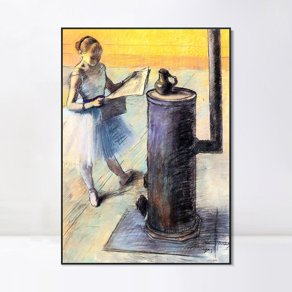 INVIN ART Framed Canvas Giclee Print Art Dancer Resting by Edgar Degas Wall Art