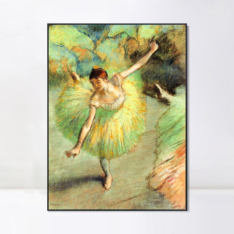 INVIN ART Framed Canvas Giclee Print Art Dancer Tilting by Edgar Degas Wall Art Living Room Home Office Decorations