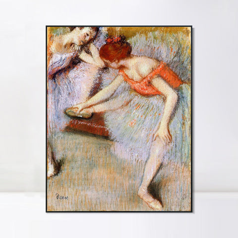 INVIN ART Framed Canvas Giclee Print Art Dancers, 1895 by Edgar Degas Wall Art Living Room Home Office Decorations